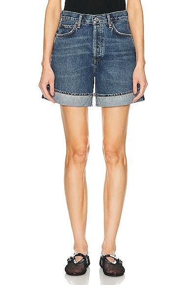 AGOLDE Dame High Waist Mid Length Relaxed Denim Shorts Product Image