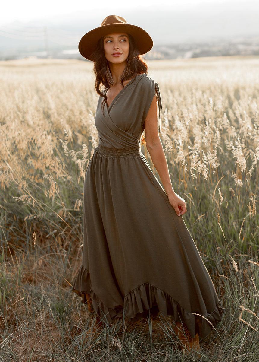 Giovanna Dress in Army Green Product Image