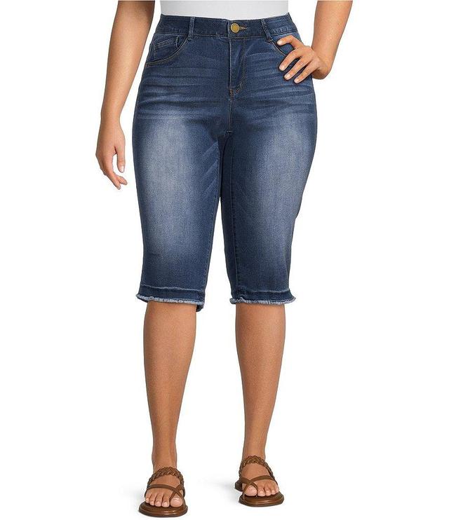 Democracy Plus Size #double;Ab#double;solution Frayed Hem Skimmer Bermuda Shorts Product Image