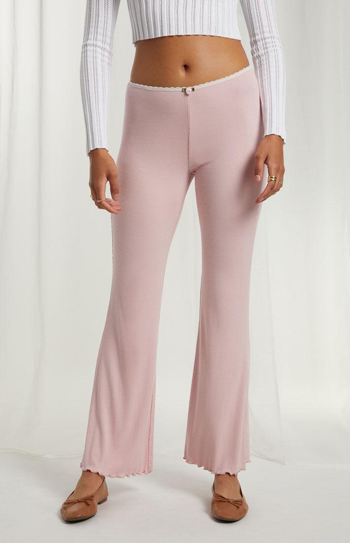 Beverly and Beck Womens Rosette Knit Flare Pants Product Image