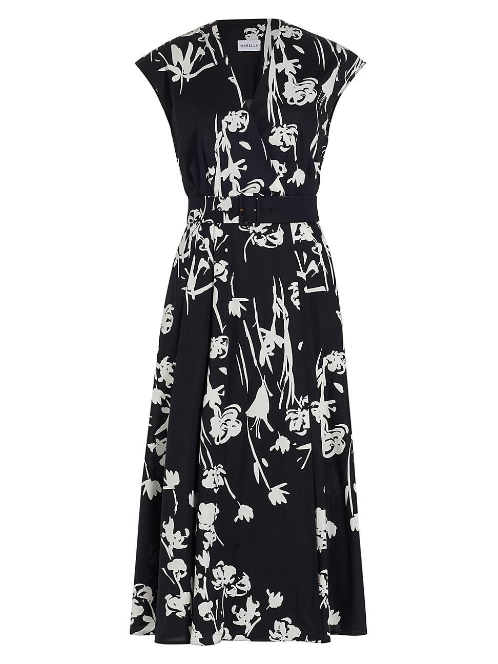 Womens Taxi Floral Midi Wrap Dress Product Image