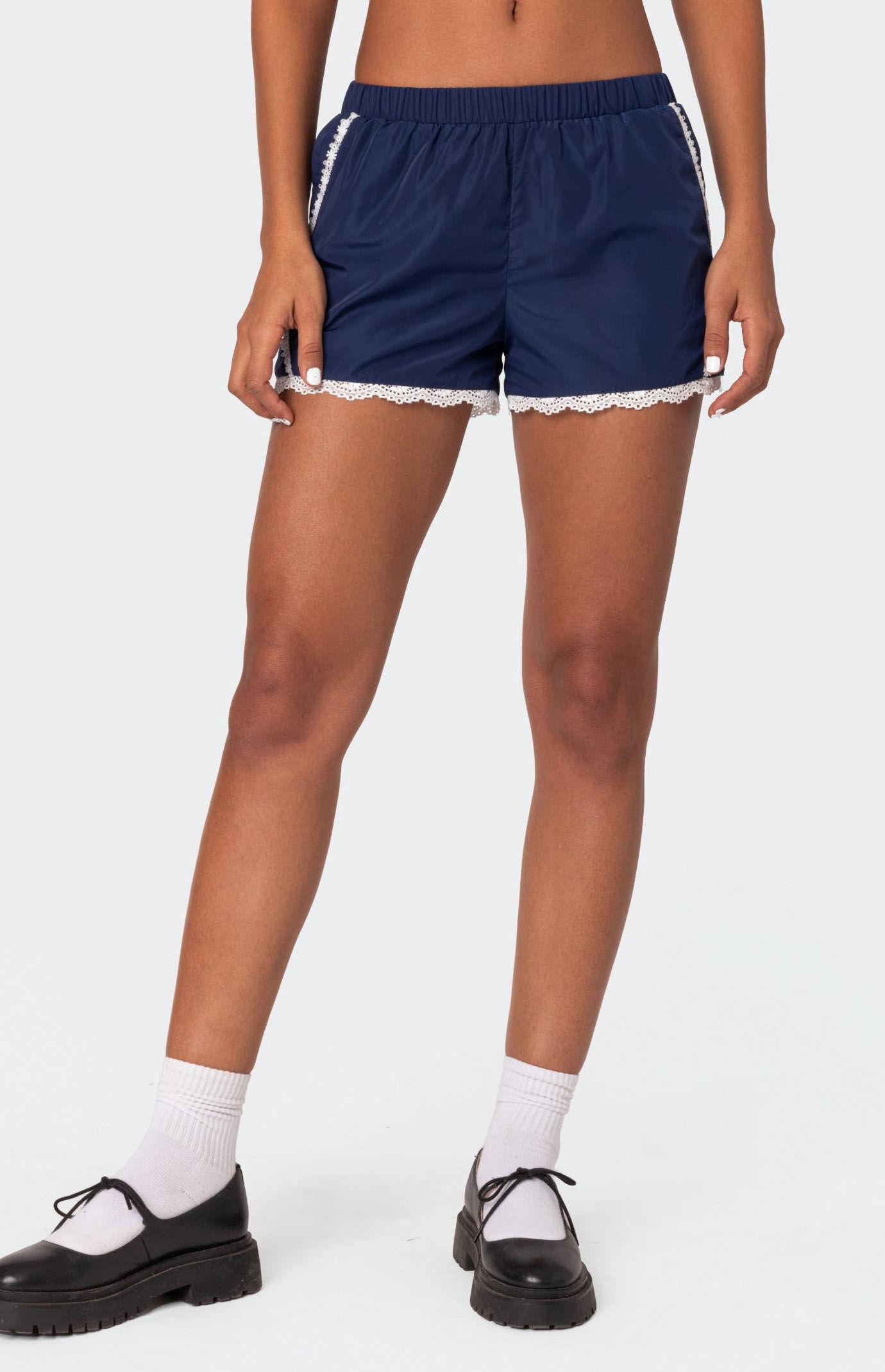 Edikted Women's Kallie Lacey Track Shorts Product Image