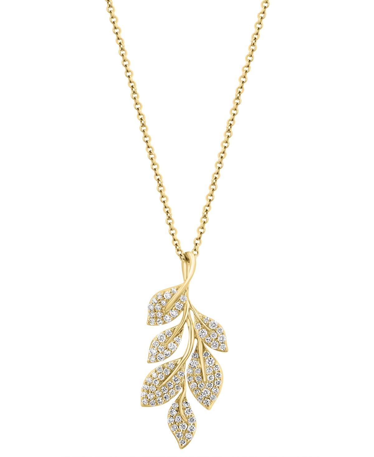 Effy Diamond Pave Vine 18 Pendant Necklace (1/2 ct. t.w.) in 14k Gold Product Image