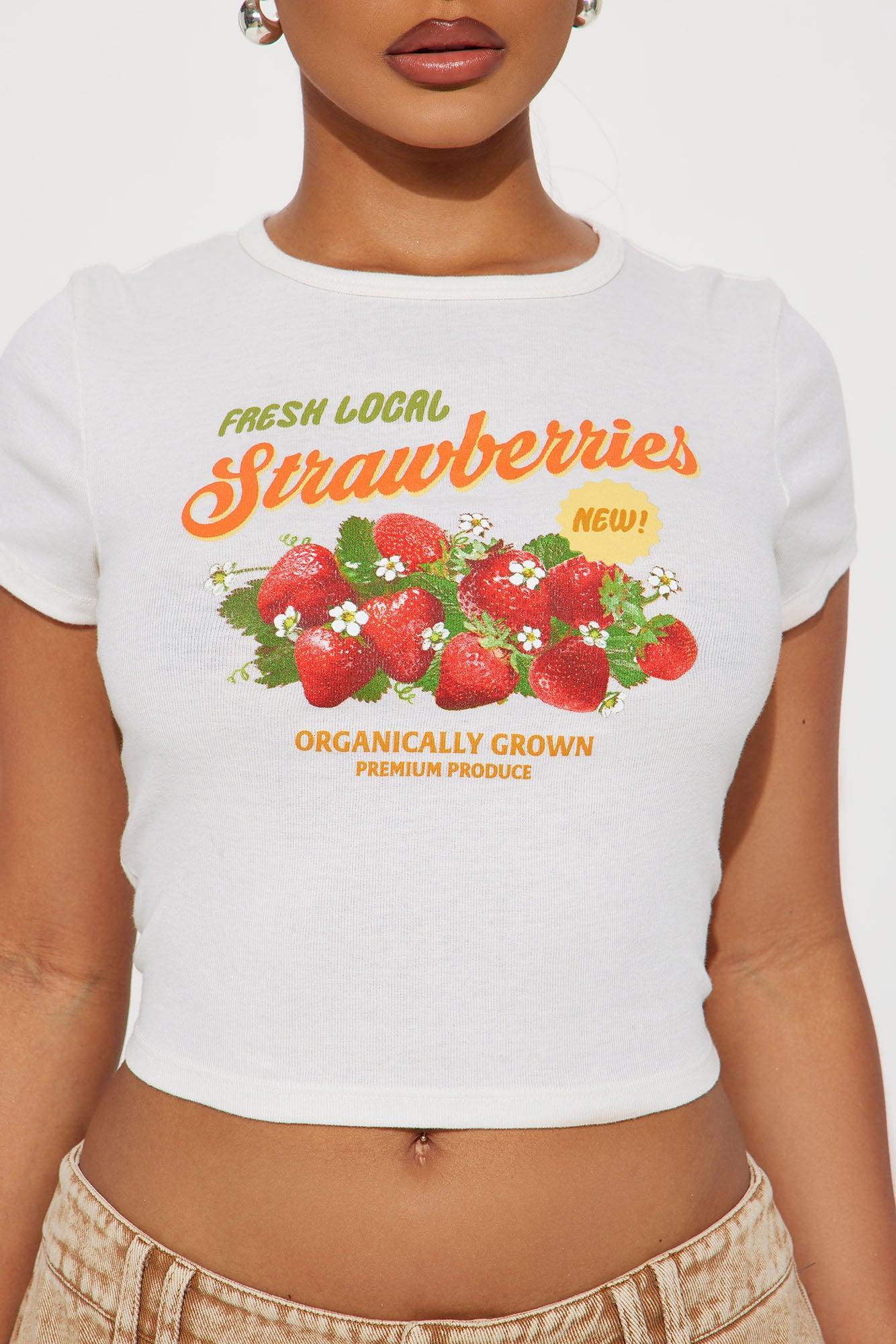 Local Strawberries Graphic Tee - Ivory Product Image