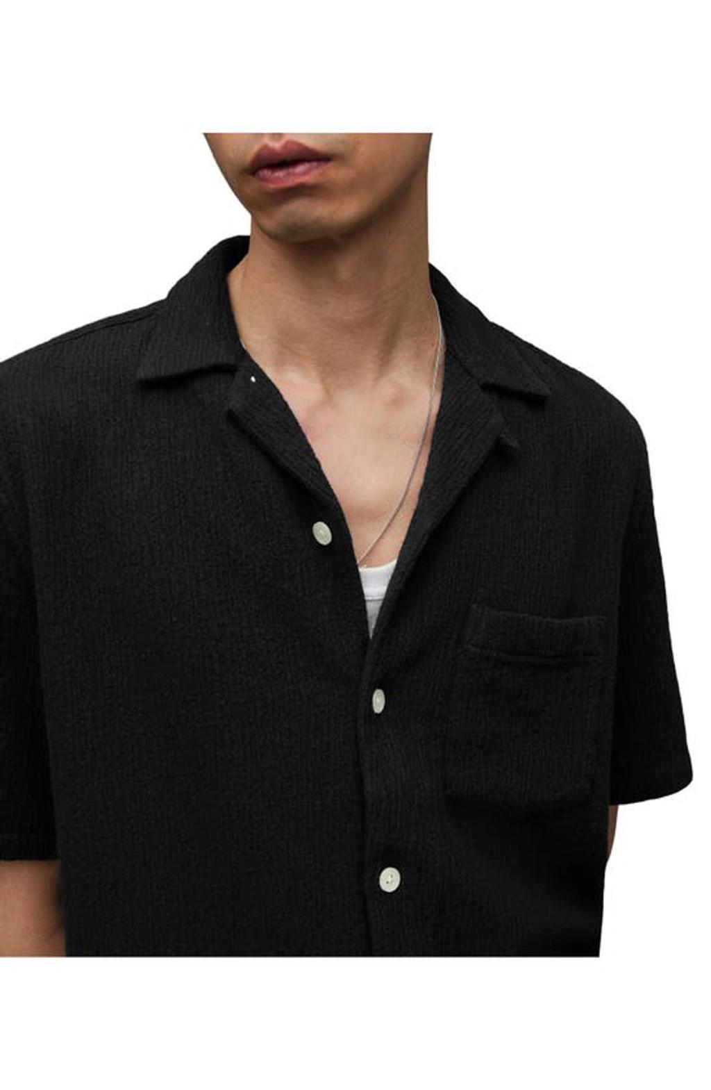 ALLSAINTS Eularia Short Sleeve Relaxed Fit Shirt In Jet Black Product Image