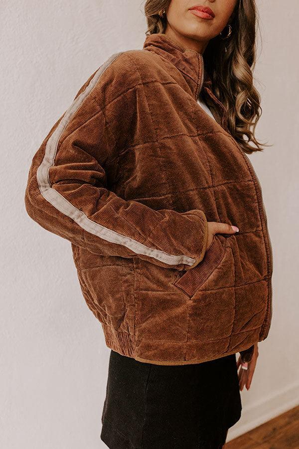 Cozy Moment Corduroy Jacket in Chocolate Product Image