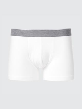 Mens Cotton Low Rise Boxer Briefs with Deodorizing White Medium UNIQLO US Product Image