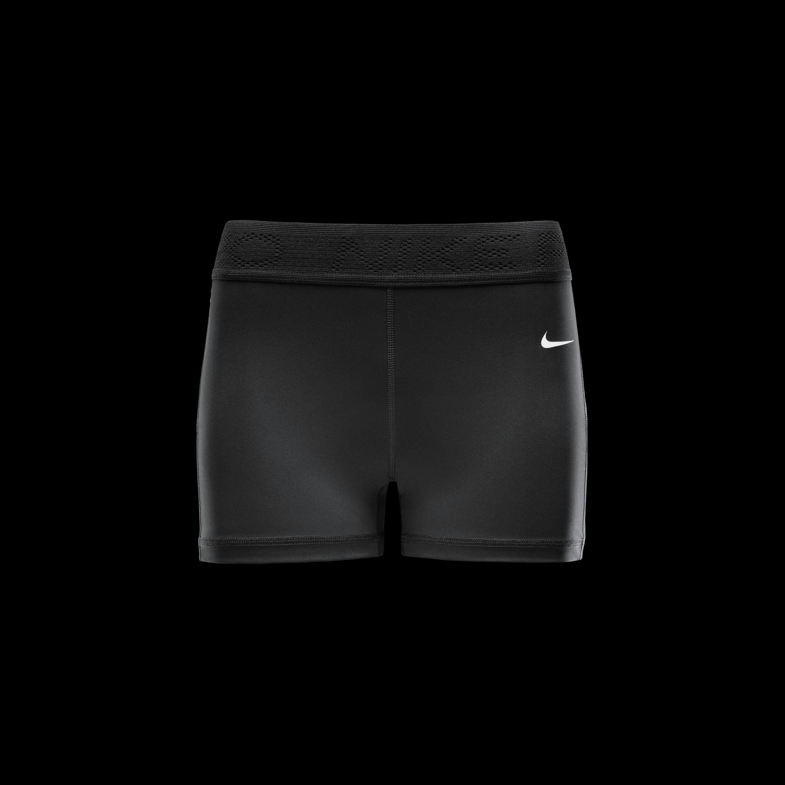 Nike Womens Nike Dri-Fit Medium Rise 3 Mesh Short - Womens Black/White Product Image