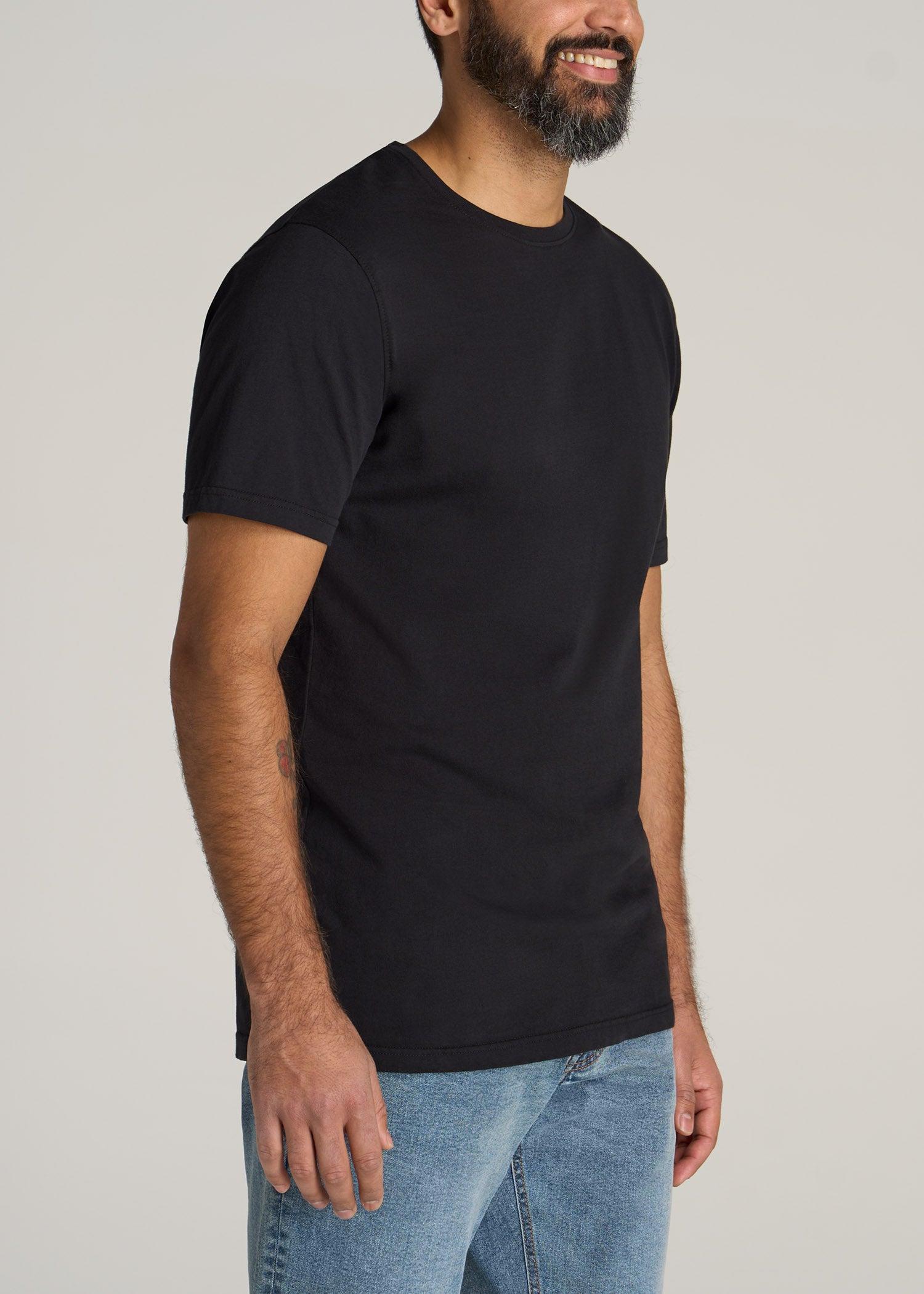 LJ&S Men's Tall REGULAR-FIT Crew Neck Tee in Black Male Product Image