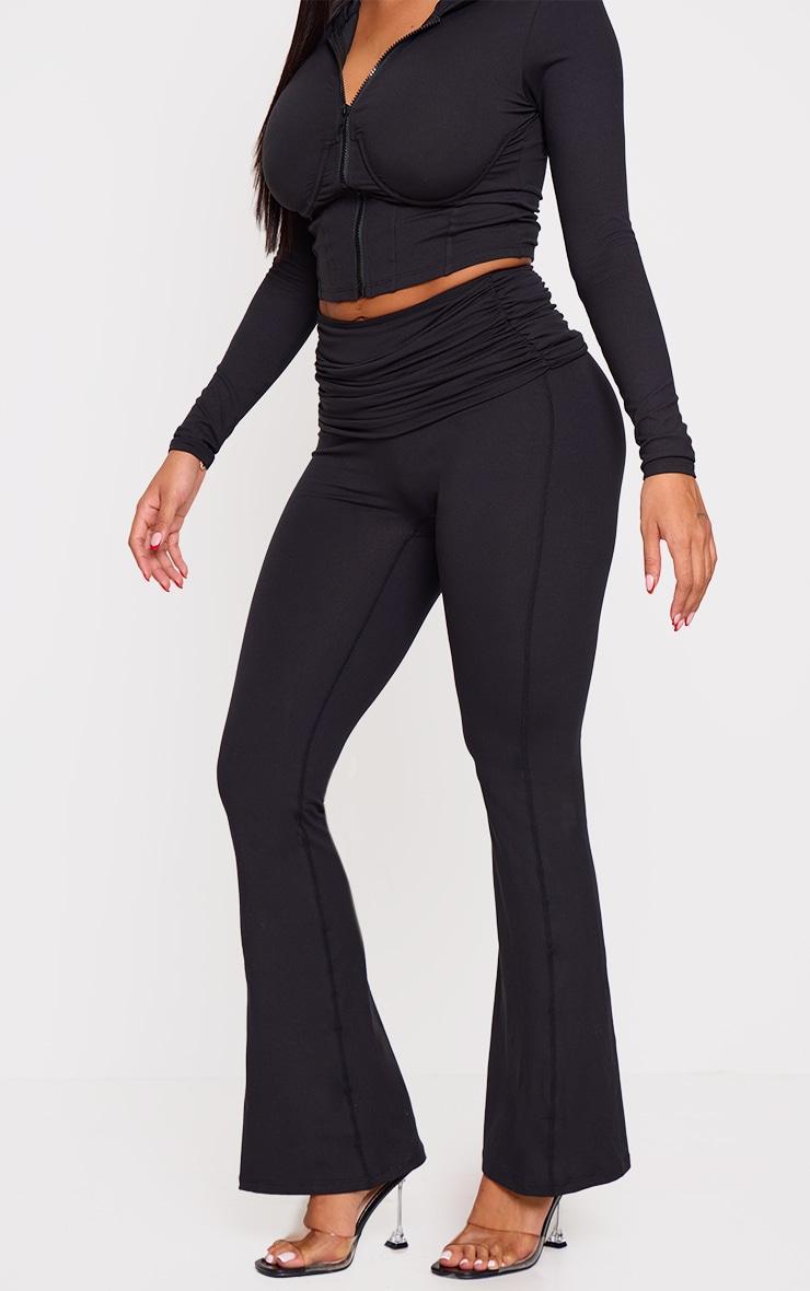 Shape Black Seamless Fold Over Pants Product Image