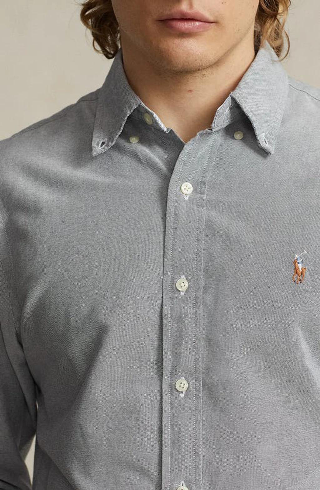 POLO RALPH LAUREN Cotton Oxford Shirt In Slate Product Image