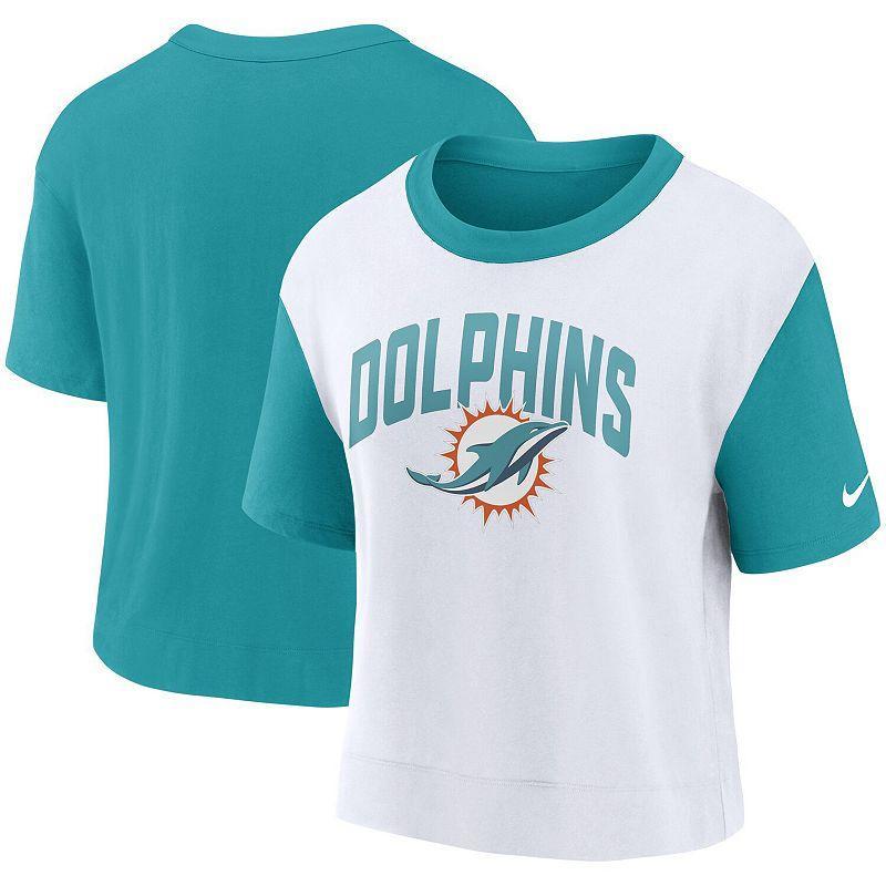 Womens Nike Aqua Miami Dolphins High Hip Fashion T-shirt - Aqua Product Image