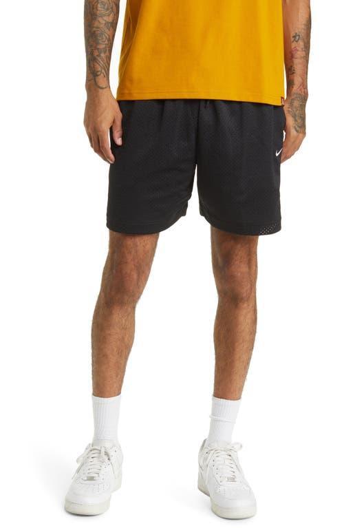 Nike Mens Nike Authentic Mesh Shorts - Mens Black/White Product Image