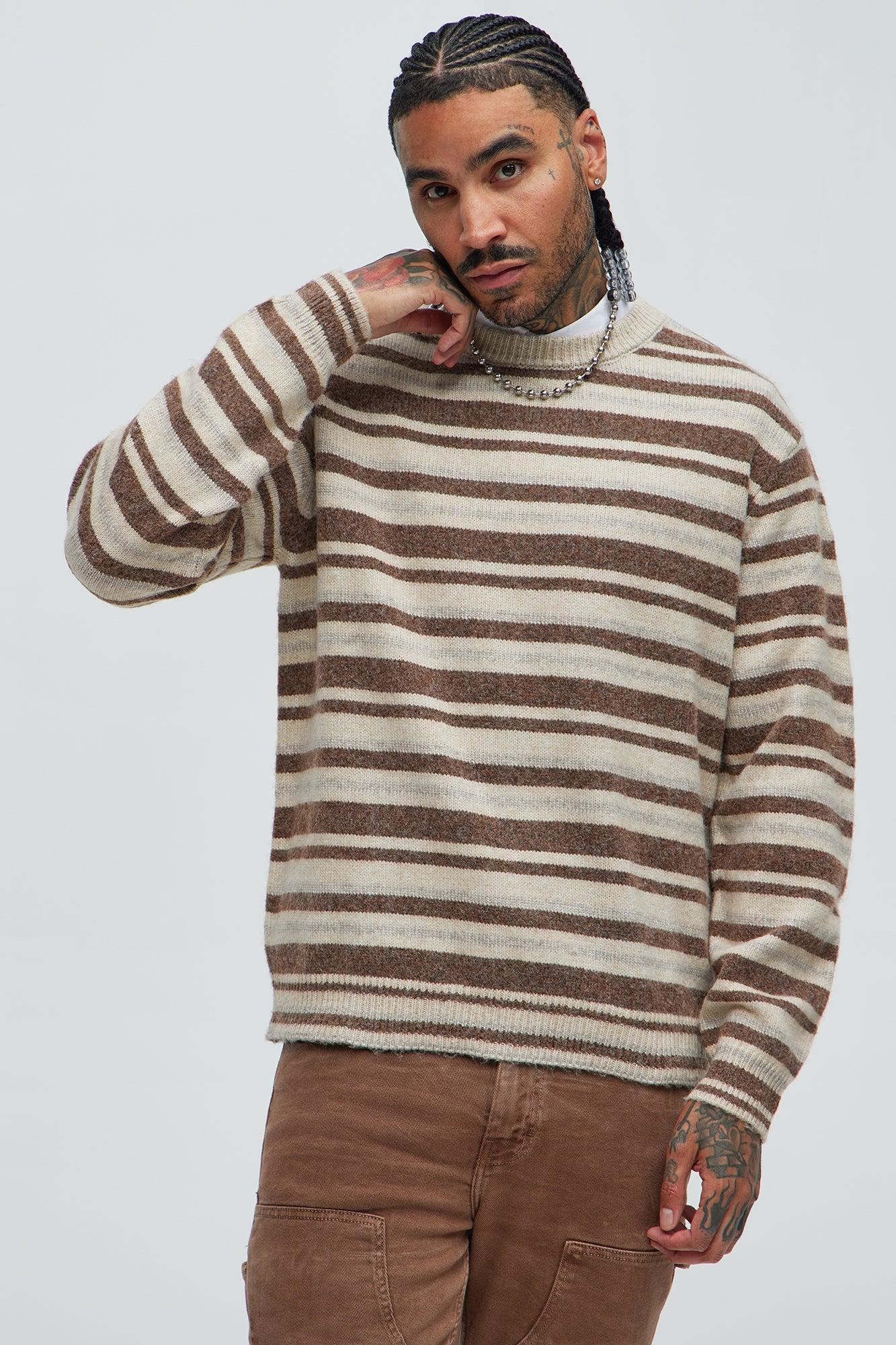 Lookin For Attention Striped Sweater - Brown/combo Product Image