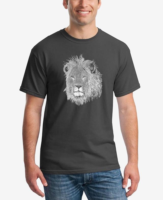 Mens Word Art Lion T-shirt Product Image