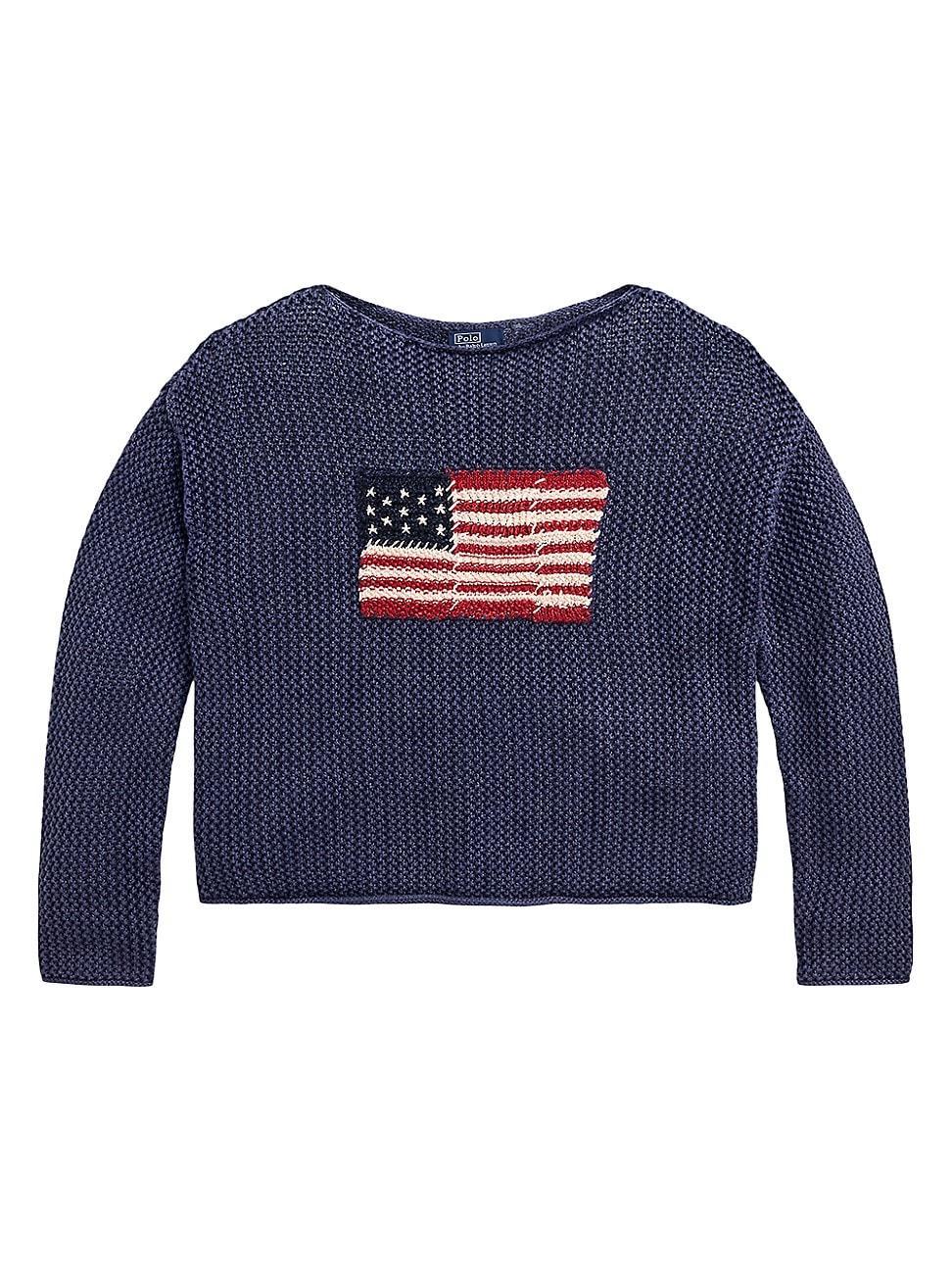 Womens Cotton-Linen Flag Sweater Product Image