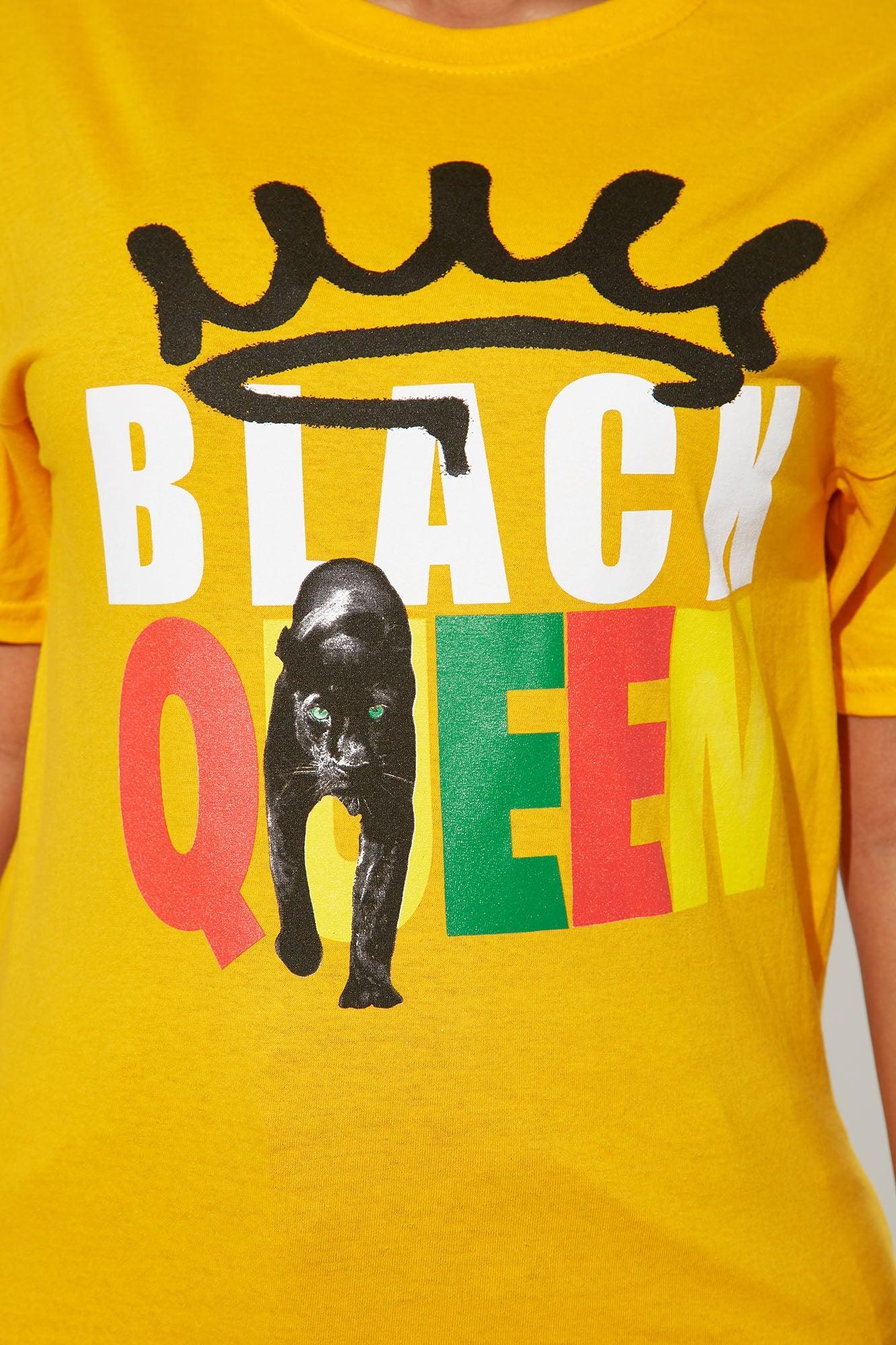 Black Queen Graphic T-Shirt - Mustard Product Image