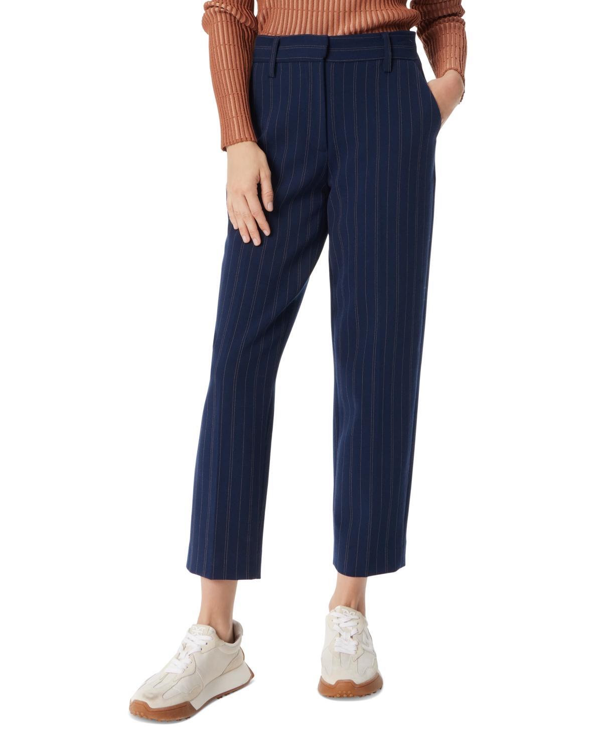 Sam Edelman Womens Pinstripe Slim-Fit Trousers Product Image