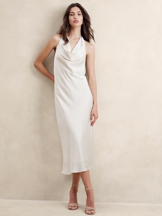 Hammered Satin Midi Dress Product Image