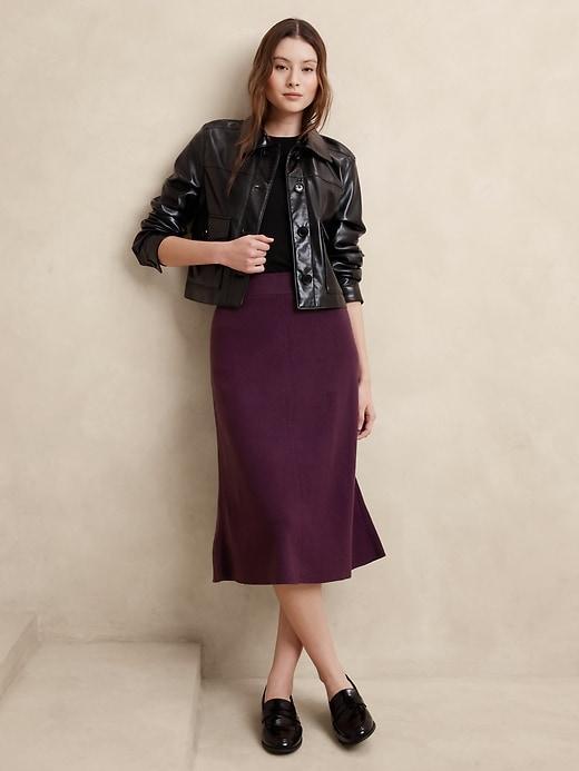 A-Line Midi Sweater Skirt Product Image