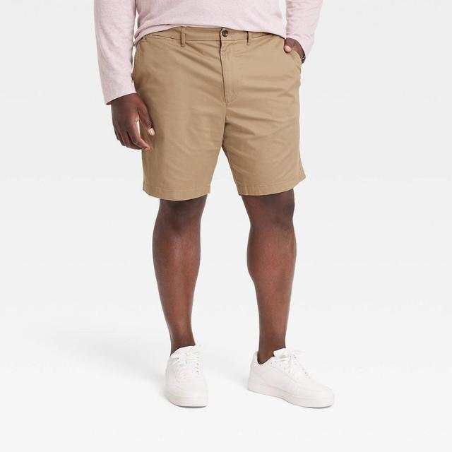 Mens Big & Tall Every Wear 9 Slim Fit Flat Front Chino Shorts - Goodfellow & Co Sculptural Tan 54 Product Image