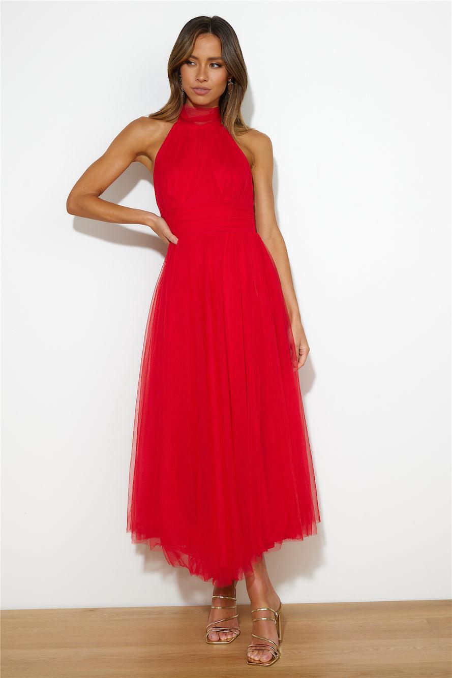 Tangled Up Maxi Dress Red  Product Image