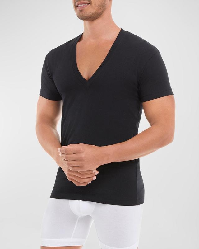 2(X)IST Pima Luxe Deep V-Neck Tee (White) Men's Clothing Product Image