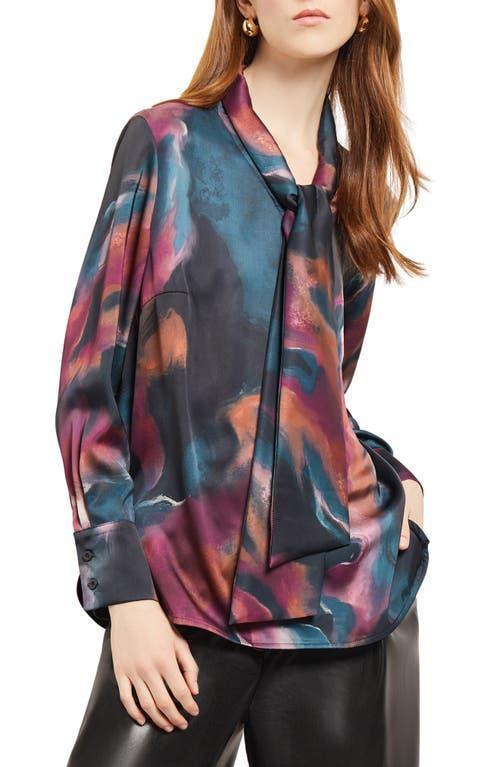 Misook Tie Neck Crpe de Chine Blouse Product Image