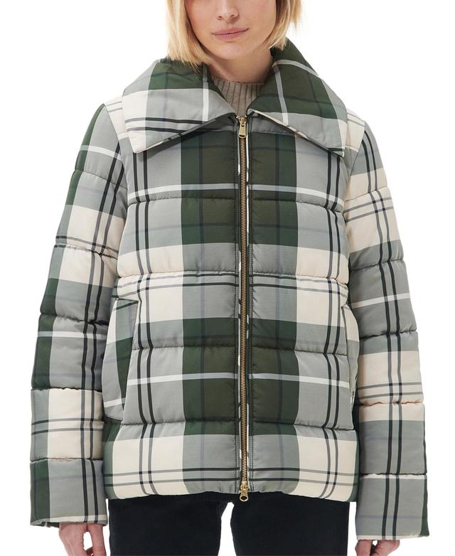 Barbour Womens Germain Tartan Quilted Puffer Jacket Product Image