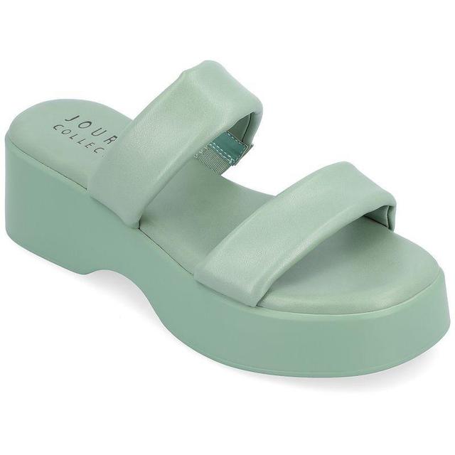 Journee Collection Veradie Tru Comfort Foam Womens Slide Platform Sandals Green Product Image