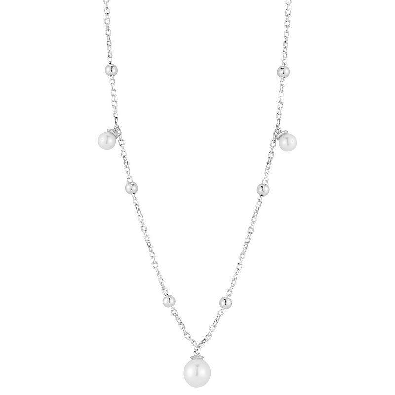 Sunkissed Sterling Freshwater Cultured Pearl Necklace, Womens Silver Tone Product Image