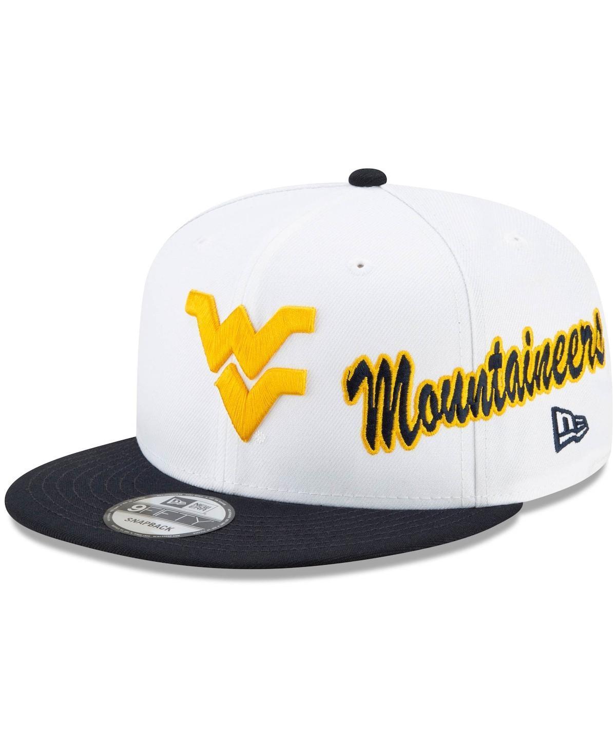 Mens New Era /Navy West Virginia Mountaineers Two-Tone Side Script 9FIFTY Snapback Hat Product Image