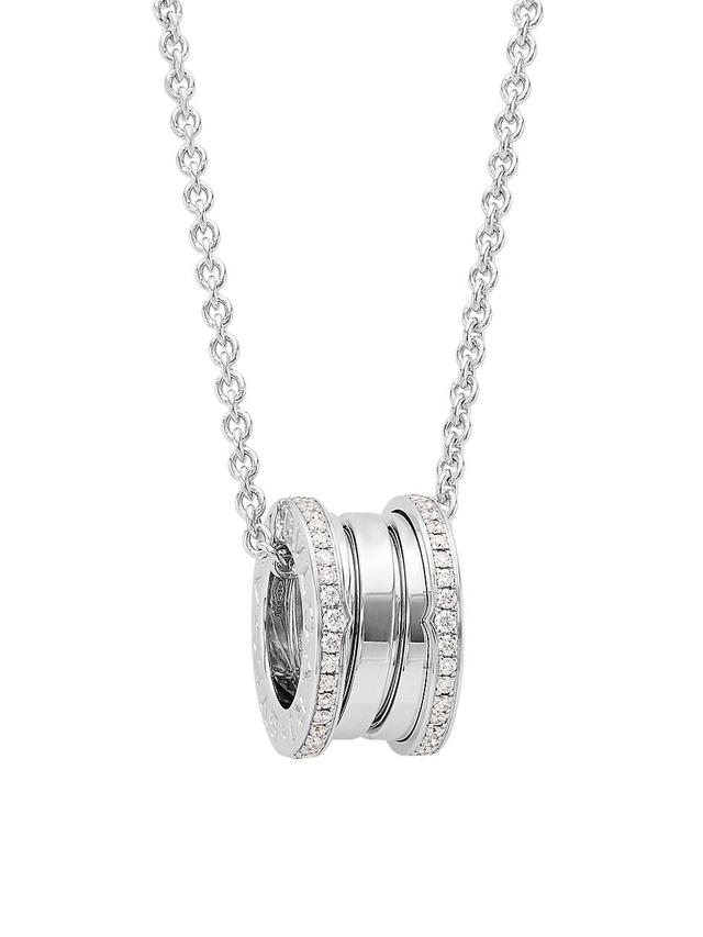 Womens B. zero1 18K White Gold & Diamond Pendant Necklace Product Image