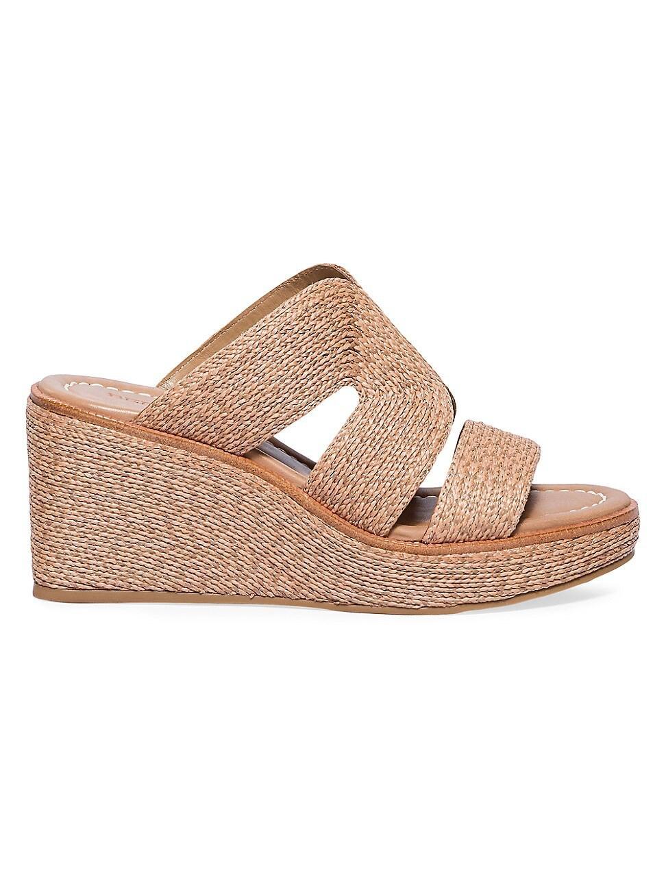 Womens Kaian Raffia Wedge Sandals Product Image