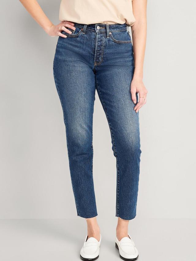 Curvy High-Waisted Button-Fly OG Straight Ankle Jeans Product Image