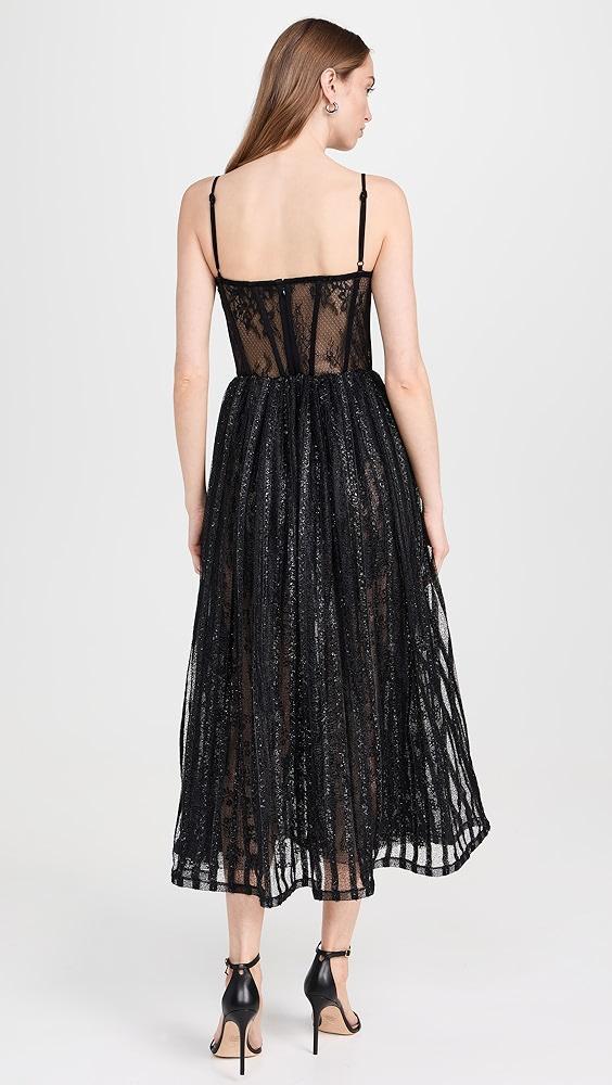 PatBO Metallic Tulle Bustier Midi Dress | Shopbop Product Image