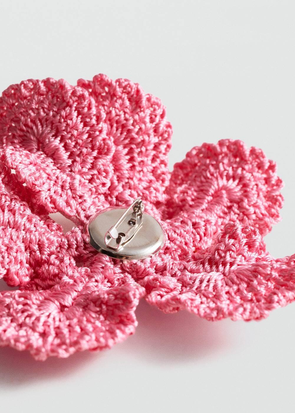 MANGO - Crochet flower brooch - One size - Women Product Image