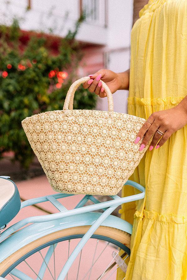 Sun And Fun Woven Bag In Yellow Product Image