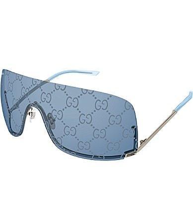 Gucci Mens Tom 99mm Mirrored Logo Shield Sunglasses Product Image