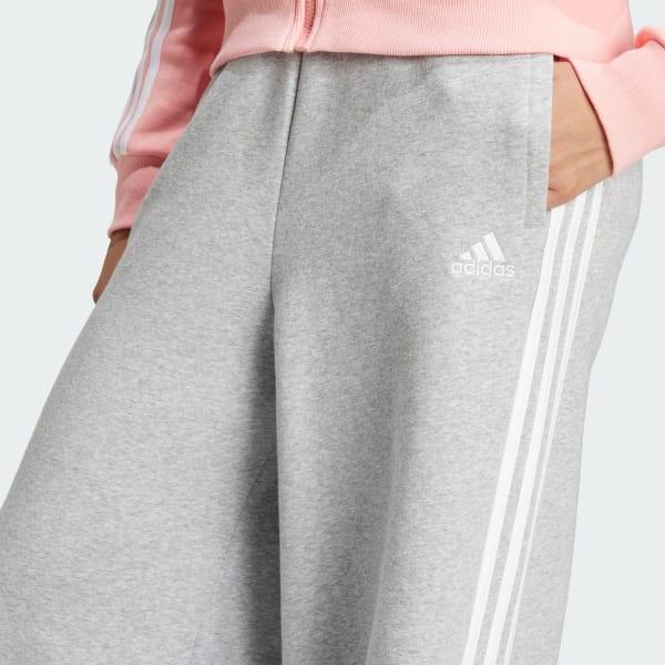 Essentials 3-Stripes Fleece Wide Pants Product Image