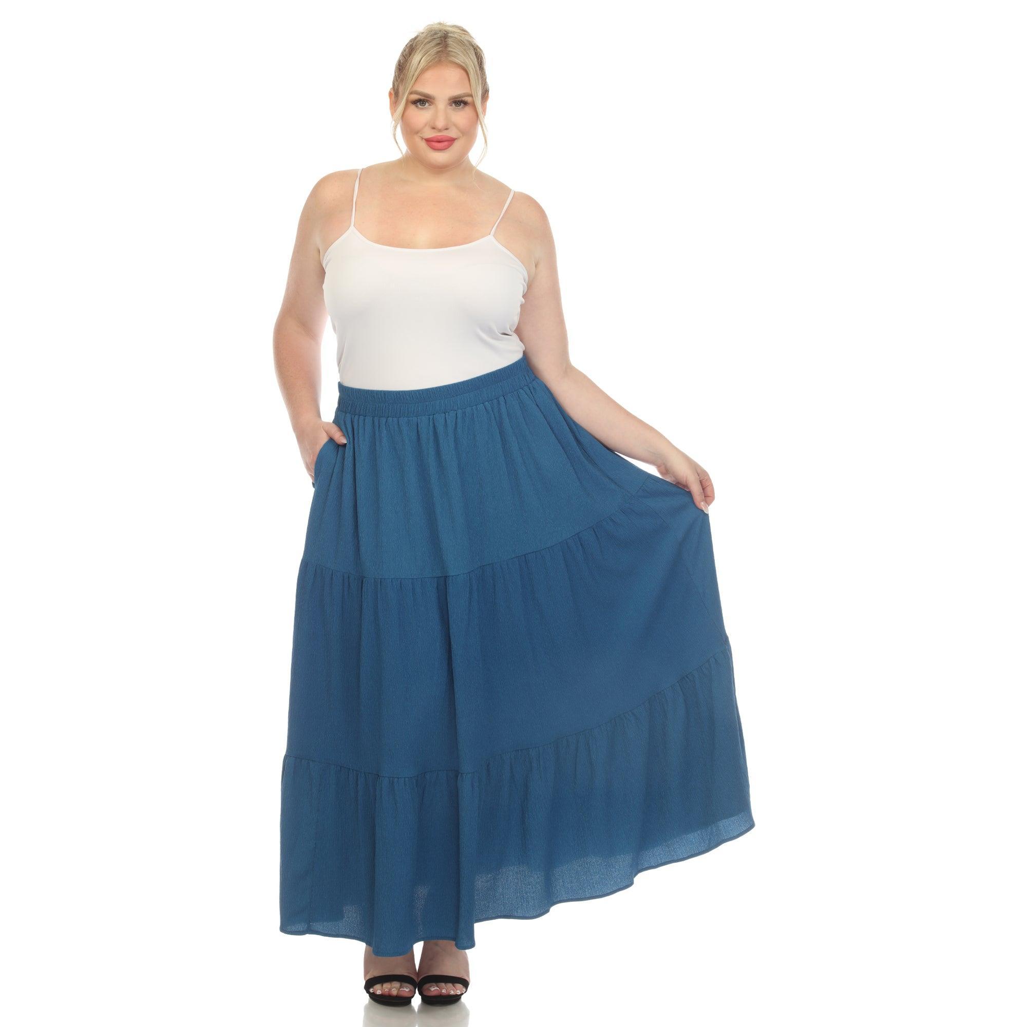 Pleated Tiered Maxi Skirt - Plus Product Image