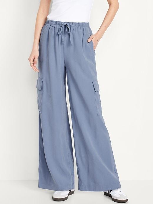 Drapey Cargo Super Wide-Leg Pants Product Image