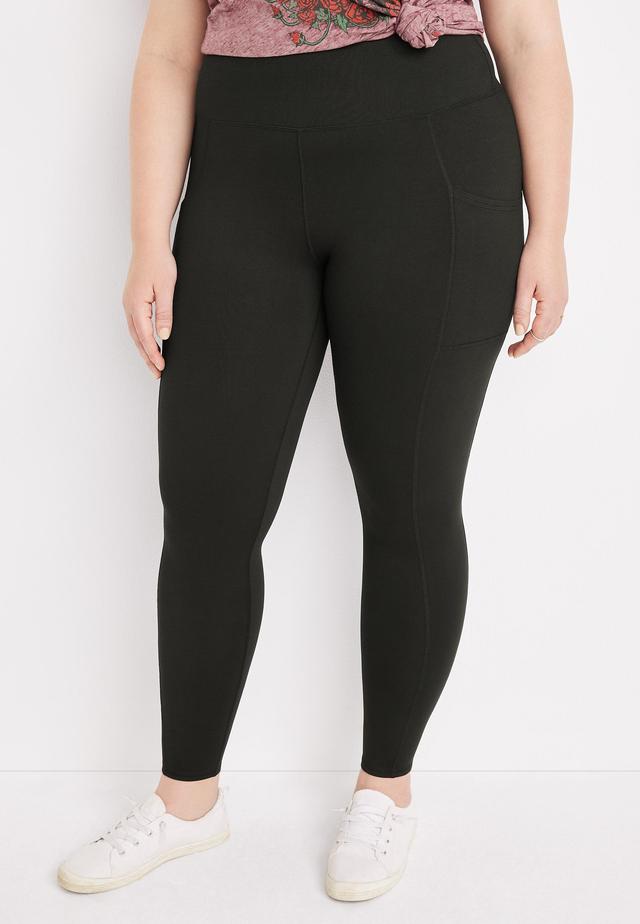 Maurices Plus Size Womens Black Super High Rise Pocket Luxe Leggings Product Image