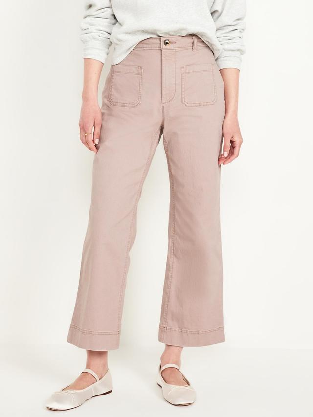 High-Waisted Cropped Wide-Leg Pants for Women Product Image