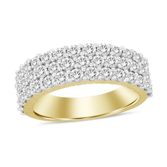 Men's 2-1/2 CT. T.w. Diamond Triple Row Band in 10K Gold Product Image