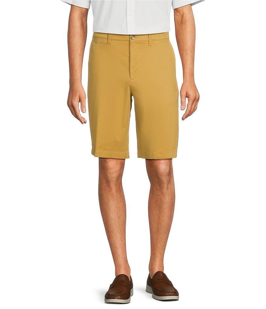 Roundtree & Yorke Casuals Classic Fit Flat Front Washed 11#double; Chino Shorts Product Image