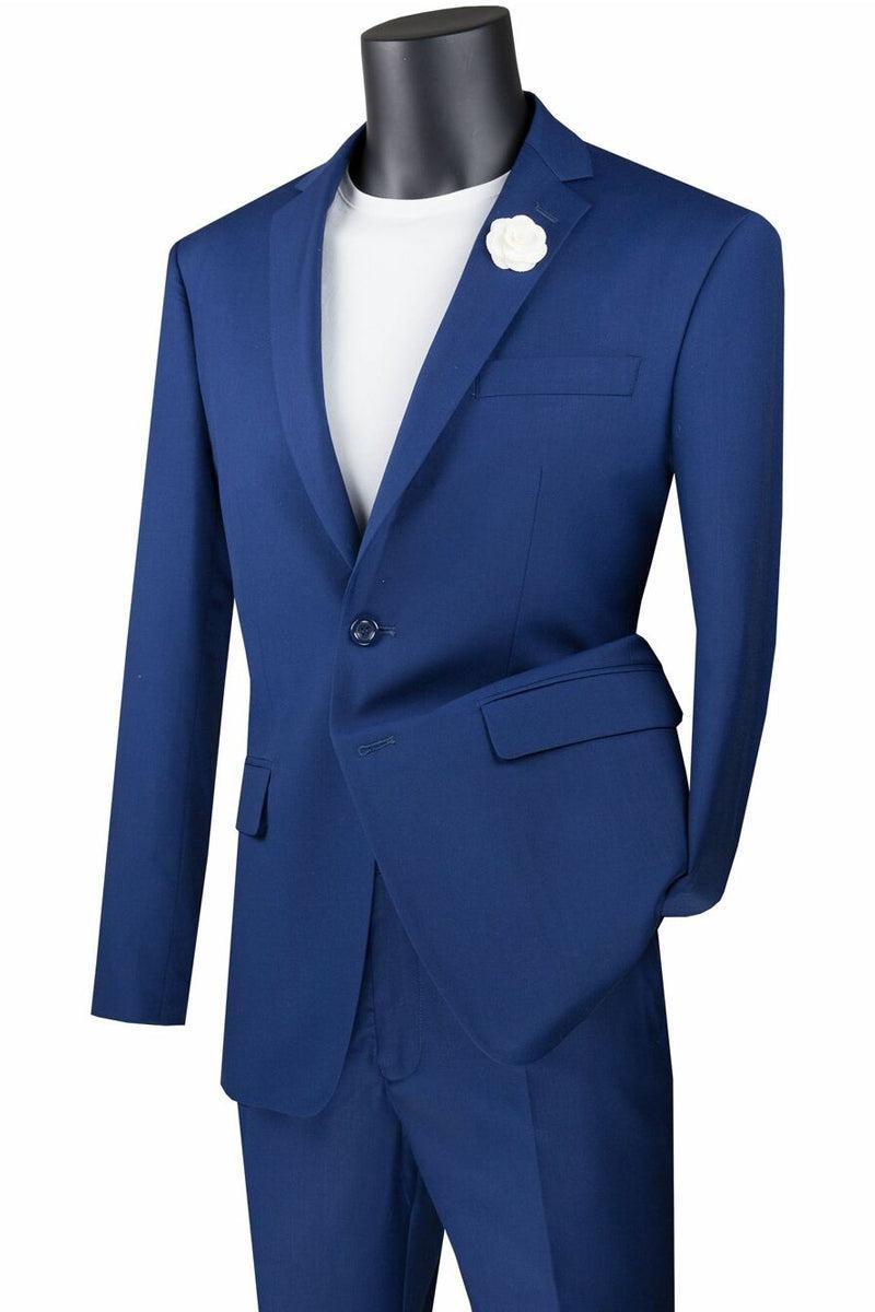 Slim Fit Men's Suit 2 Piece 2 Button in Twilight Blue Male Product Image