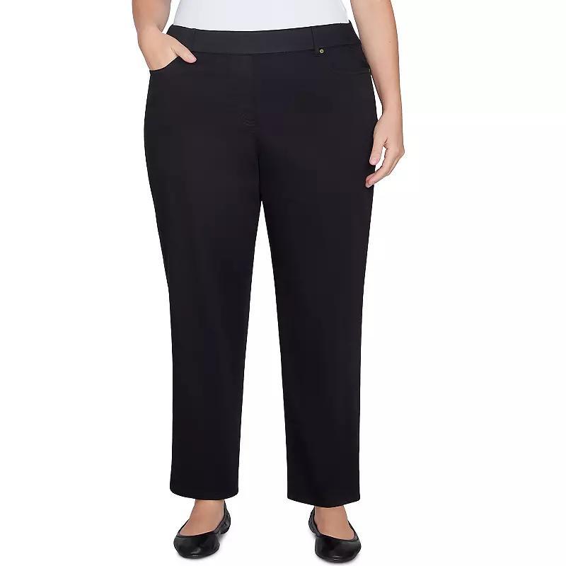 Plus Size Alfred Dunner Super Stretch Short Length Pants, Womens Dark Blue Product Image