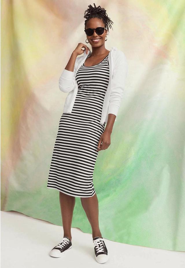 24/7 Bra Cup Striped Midi Dress Product Image