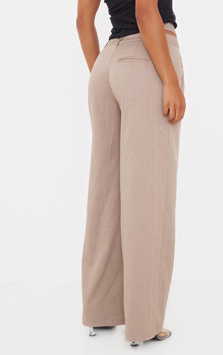  Taupe Premium Crossover Waistband Detail Tailored Trouser Product Image